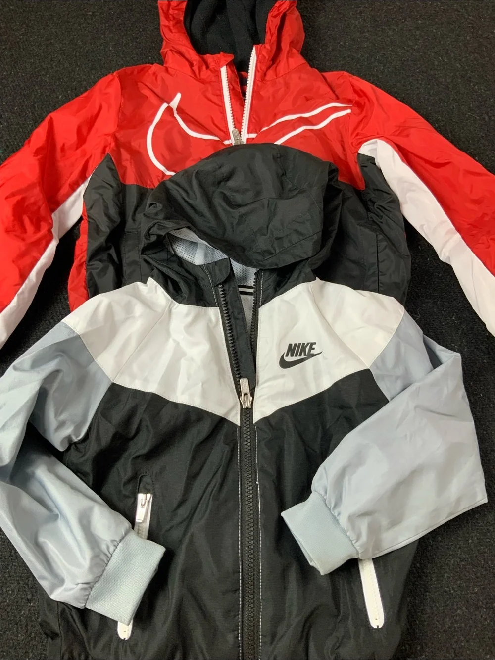 Nike Boys 3T 4T Windbreaker Jacket Lot 2 Full Zip Windrunner Big Swoosh Hooded